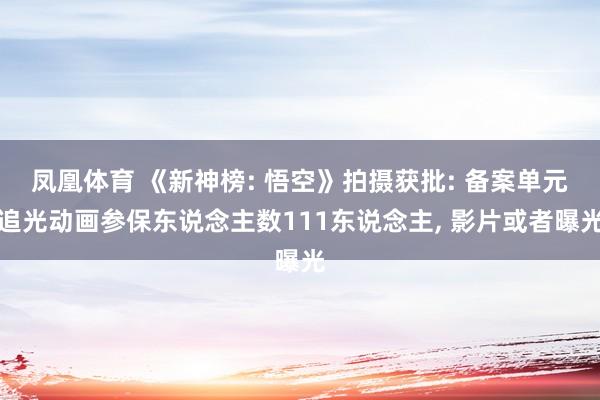 凤凰体育 《新神榜: 悟空》拍摄获批: 备案单元追光动画参保东说念主数111东说念主， 影片或者曝光