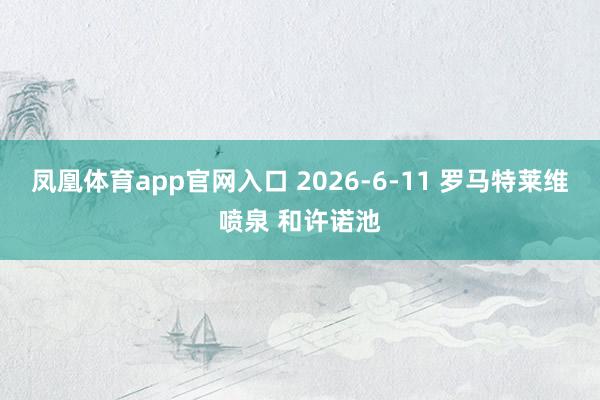 凤凰体育app官网入口 2026-6-11 罗马特莱维喷泉 和许诺池