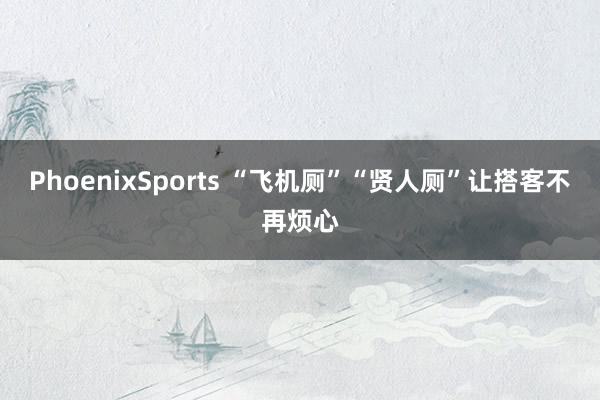 PhoenixSports “飞机厕”“贤人厕”让搭客不再烦心