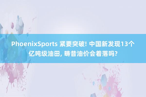 PhoenixSports 紧要突破! 中国新发现13个亿吨级油田， 畴昔油价会着落吗?