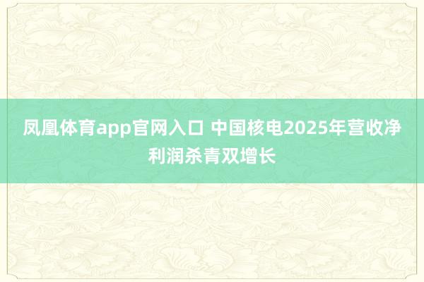 凤凰体育app官网入口 中国核电2025年营收净利润杀青双增长