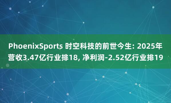 PhoenixSports 时空科技的前世今生: 2025年营收3.47亿行业排18， 净利润-2.52亿行业排19