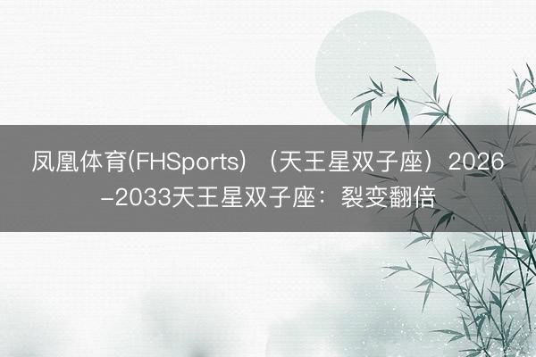 凤凰体育(FHSports) （天王星双子座）2026-2033天王星双子座：裂变翻倍